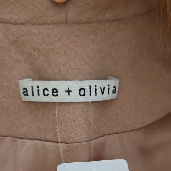 Alice + Olivia Camel  Coat with Fox Fur Trim - Picture 5 of 6